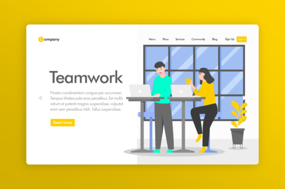 Download Website Illustration - Teamwork - Teamwork Collection